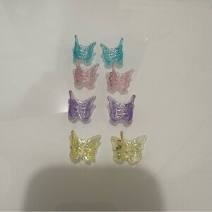 8 Mini Colorful Butterfly Hair Claw Clips